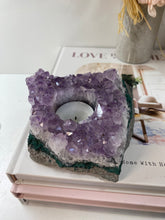 Load image into Gallery viewer, Amethyst Crystal tea light candle holder