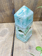 Load image into Gallery viewer, Blue Aragonite Tower Obelisk