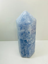 Load image into Gallery viewer, Blue Calcite natural stone tower -  home décor or unique bedroom display