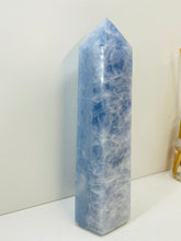 Load image into Gallery viewer, Blue Calcite natural stone tower -  home décor or unique bedroom display