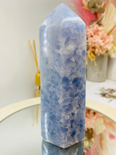 Load image into Gallery viewer, Blue Calcite natural stone tower -  home décor or unique bedroom display
