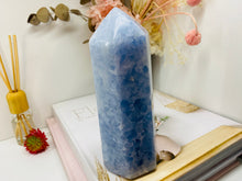 Load image into Gallery viewer, Blue Calcite natural stone tower -  home décor or unique bedroom display