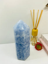 Load image into Gallery viewer, Blue Calcite natural stone tower -  home décor or unique bedroom display