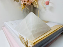 Load image into Gallery viewer, Clear Quartz pyramid, paper weight or unique display piece