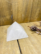 Load image into Gallery viewer, Clear Quartz pyramid, paper weight or unique display piece