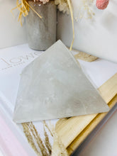 Load image into Gallery viewer, Clear Quartz pyramid, paper weight or unique display piece