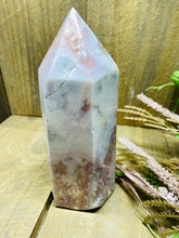 Load image into Gallery viewer, Flower Agate tower obelisk