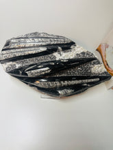 Load image into Gallery viewer, Fossil Orthoceras slab on clear stand