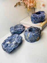 Load image into Gallery viewer, Sodalite tea light Candle Holders, natural stone / crystal