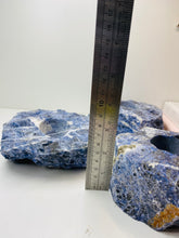 Load image into Gallery viewer, Sodalite tea light Candle Holders, natural stone / crystal