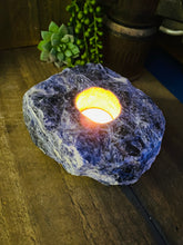 Load image into Gallery viewer, Sodalite tea light Candle Holders, natural stone / crystal