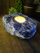 Load image into Gallery viewer, Sodalite tea light Candle Holders, natural stone / crystal