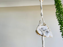 Load image into Gallery viewer, Quartz Crystal Geode Macrame - hanging crysal