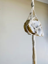 Load image into Gallery viewer, Quartz Crystal Geode Macrame - hanging crysal