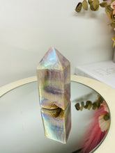 Load image into Gallery viewer, Titanian coated Amethyst tower