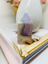 Load image into Gallery viewer, Titanian coated Amethyst tower