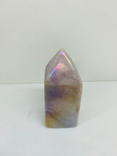 Load image into Gallery viewer, Titanian coated Amethyst tower