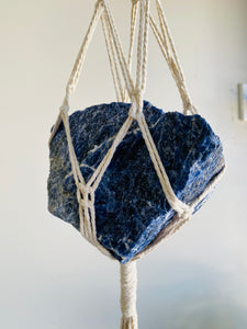 Natural macrame with Sodalite - hanging crystal