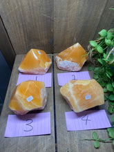 Load image into Gallery viewer, Orange Calcite semi polished points