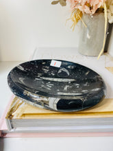 Load image into Gallery viewer, Polished Fossil Ammonite Orthoceras oval Bowl - home decor