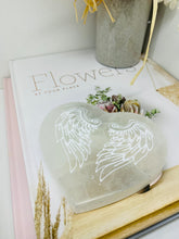 Load image into Gallery viewer, Selenite love heart disc and charging disc