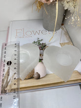 Load image into Gallery viewer, Selenite love heart tea light candle holder