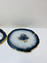 Load image into Gallery viewer, Natural polished Agate Slice drink coasters with Gold Electroplating - Set of 2