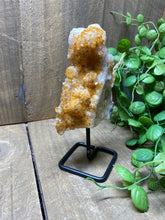 Load image into Gallery viewer, Small Citrine crystal on black stand