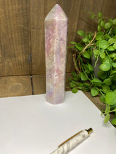 Load image into Gallery viewer, Titanian coated Amethyst tower