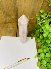 Load image into Gallery viewer, Titanian coated Amethyst tower