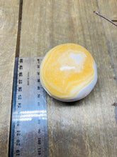Load image into Gallery viewer, White, cream and orange Onyx sphere