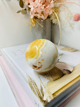 Load image into Gallery viewer, White, cream and orange Onyx sphere