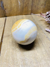 Load image into Gallery viewer, White, cream and orange Onyx sphere
