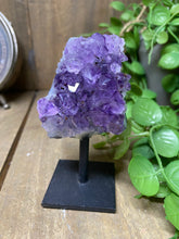 Load image into Gallery viewer, Amethyst Crystal on black display stand