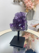 Load image into Gallery viewer, Amethyst Crystal on black display stand