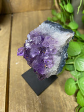 Load image into Gallery viewer, Amethyst Crystal on black display stand