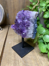 Load image into Gallery viewer, Amethyst Crystal on black display stand