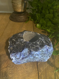 Sodalite tea light Candle Holders, natural stone / crystal