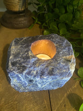 Load image into Gallery viewer, Sodalite tea light Candle Holders, natural stone / crystal