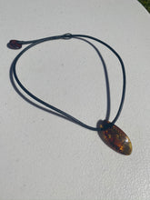 Load image into Gallery viewer, Amber necklace and pendant on leather - necklace