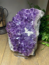 Load image into Gallery viewer, Amethyst Crystal on display stand - large piece with removable display stand