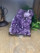 Load image into Gallery viewer, Amethyst Crystal on display stand - large piece with removable display stand