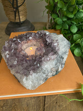 Load image into Gallery viewer, Amethyst Crystal tea light candle holder - home décor