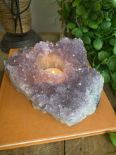Load image into Gallery viewer, Amethyst Crystal tea light candle holder - home décor