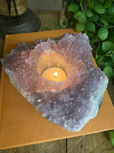 Load image into Gallery viewer, Amethyst Crystal tea light candle holder - home décor