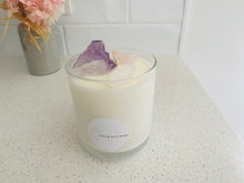 Load image into Gallery viewer, Large Amethyst, Rose Quartz and Clear Quartz natural soy Candle - Large size (285g)