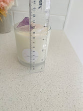 Load image into Gallery viewer, Large Amethyst, Rose Quartz and Clear Quartz natural soy Candle - Large size (285g)
