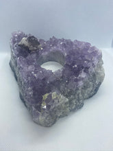 Load image into Gallery viewer, Amethyst Crystal tea light candle holder - home décor