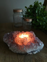 Load image into Gallery viewer, Amethyst Crystal tea light candle holder - home décor