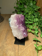 Load image into Gallery viewer, Amethyst Crystal on display stand - home décor or unique table piece
